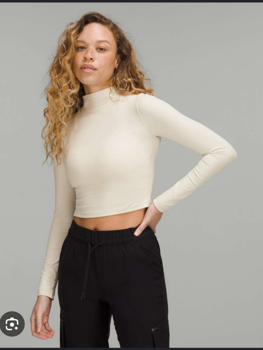 Lululemon All Aligned Mock Neck White Opql Size 4